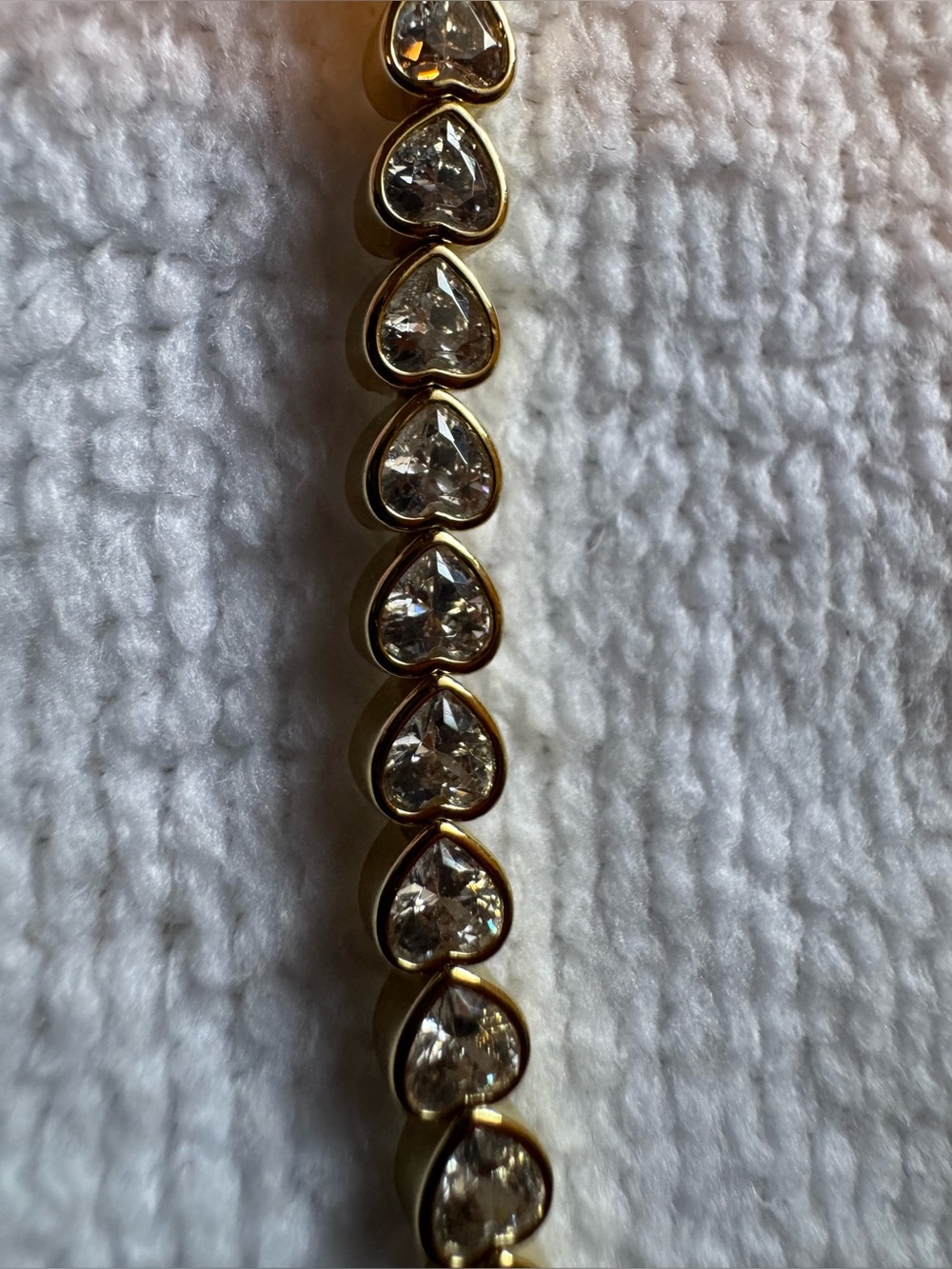 Gold Heart Crystal Tennis Bracelet - Women's Jewelry